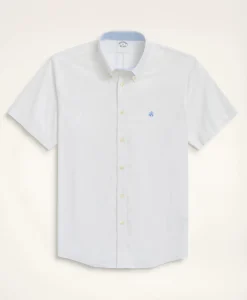 Stretch Non-Iron Oxford Button-Down Collar Short-Sleeve Sport Shirt