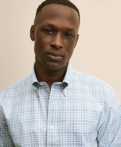 Stretch Non-Iron Poplin Polo Button-Down, Sport Shirt