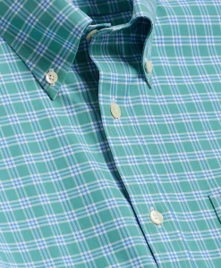 Stretch Non-Iron Poplin Polo Button-Down, Sport Shirt