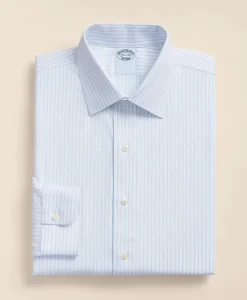 Stretch Supima® Cotton Non-Iron Royal Oxford Ainsley Collar, Stripe Dress Shirt
