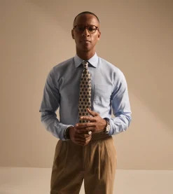 Stretch Supima® Cotton Non-Iron Pinpoint Oxford Ainsley Collar Dress Shirt