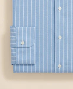 Stretch Supima® Cotton Non-Iron Royal Oxford Ainsley Collar, Striped Dress Shirt