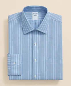 Stretch Supima® Cotton Non-Iron Royal Oxford Ainsley Collar, Striped Dress Shirt