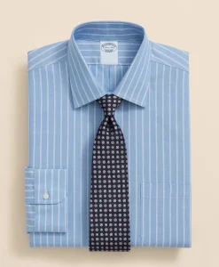 Stretch Supima® Cotton Non-Iron Royal Oxford Ainsley Collar, Striped Dress Shirt