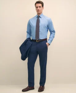 Stretch Supima® Cotton Non-Iron Royal Oxford Ainsley Collar, Striped Dress Shirt