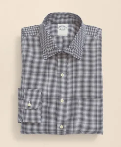 Stretch Supima® Cotton Non-Iron Pinpoint Oxford Ainsley Collar, Gingham Dress Shirt