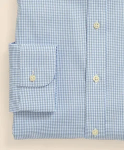Stretch Supima® Cotton Non-Iron Pinpoint Oxford Ainsley Collar, Gingham Dress Shirt