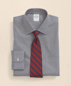 Stretch Supima® Cotton Non-Iron Pinpoint Oxford Ainsley Collar, Gingham Dress Shirt