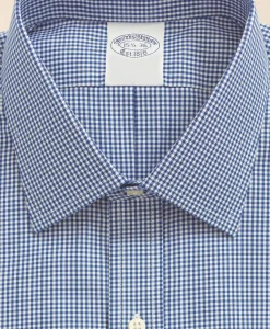 Stretch Supima® Cotton Non-Iron Pinpoint Oxford Ainsley Collar, Gingham Dress Shirt