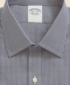 Stretch Supima® Cotton Non-Iron Pinpoint Oxford Ainsley Collar, Gingham Dress Shirt
