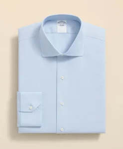 Stretch Supima® Cotton Non-Iron English Spread Collar, Herringbone Dress Shirt