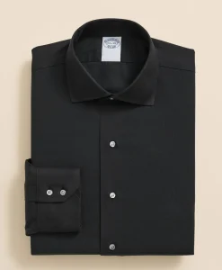 Stretch Supima® Cotton Non-Iron English Spread Collar, Herringbone Dress Shirt
