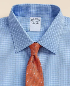 Stretch Supima® Cotton Non-Iron Royal Oxford Ainsley Collar, Ground Check Dress Shirt