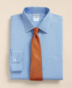 Stretch Supima® Cotton Non-Iron Royal Oxford Ainsley Collar, Ground Check Dress Shirt