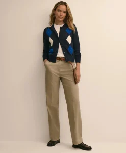 Supima® Cotton Argyle Cardigan
