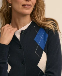 Supima® Cotton Argyle Cardigan