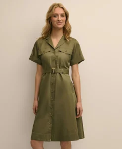 Supima® Cotton Belted Safari Shirt Dress