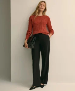 Supima® Cotton Cable Crewneck Sweater