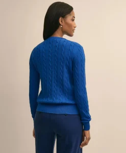 Supima® Cotton Cable Crewneck Sweater