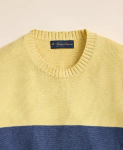 Supima® Cotton Chest-Stripe Sweater