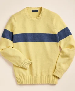 Supima® Cotton Chest-Stripe Sweater