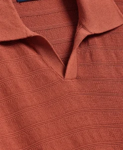 Supima® Cotton Engineered-Stripe Johnny Collar Sweater
