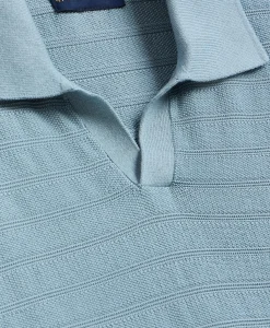Supima® Cotton Engineered-Stripe Johnny Collar Sweater
