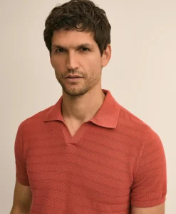 Supima® Cotton Engineered-Stripe Johnny Collar Sweater