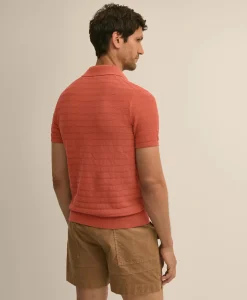 Supima® Cotton Engineered-Stripe Johnny Collar Sweater
