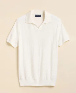 Supima® Cotton Engineered-Stripe Johnny Collar Sweater