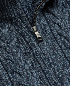 Supima® Cotton Full-Zip Cable Sweater