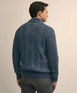 Supima® Cotton Full-Zip Cable Sweater