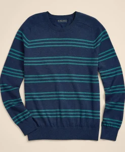 Supima® Cotton Heathered Stripe Sweater