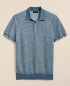 Supima® Cotton Honeycomb Polo Sweater