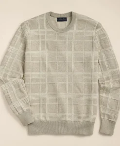 Supima® Cotton Jacquard Plaid Sweater