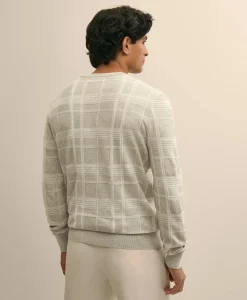 Supima® Cotton Jacquard Plaid Sweater