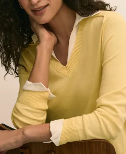 Supima® Cotton Layered Sweater-Shirt