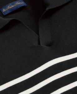 Supima® Cotton Mariner Stripe Johnny Collar Sweater