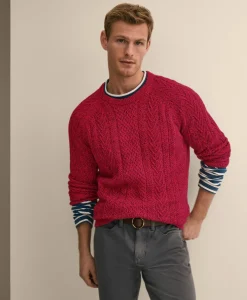 Supima® Cotton Mouliné Fisherman Sweater