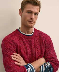 Supima® Cotton Mouliné Fisherman Sweater