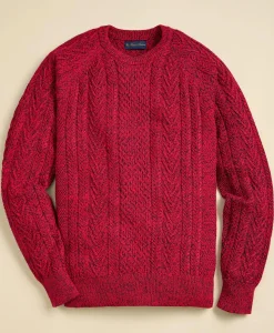 Supima® Cotton Mouliné Fisherman Sweater