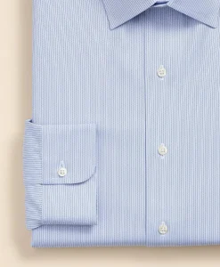 Supima® Cotton Non-Iron Dobby Ainsley Collar Striped Dress Shirt