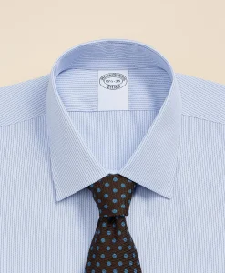Supima® Cotton Non-Iron Dobby Ainsley Collar Striped Dress Shirt