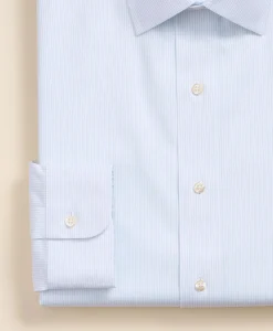 Supima® Cotton Non-Iron Dobby Ainsley Collar Striped Dress Shirt