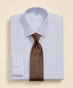 Supima® Cotton Non-Iron Dobby Ainsley Collar Striped Dress Shirt