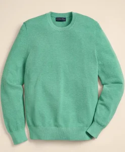 Supima® Cotton Pique Crewneck Sweater