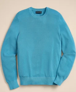 Supima® Cotton Pique Crewneck Sweater