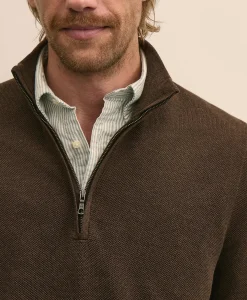 Supima® Cotton Pique Quarter-Zip Sweater