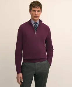 Supima® Cotton Pique Quarter-Zip Sweater