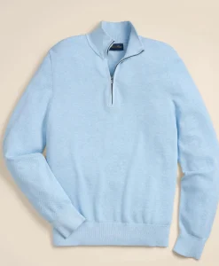 Supima® Cotton Pique Quarter-Zip Sweater